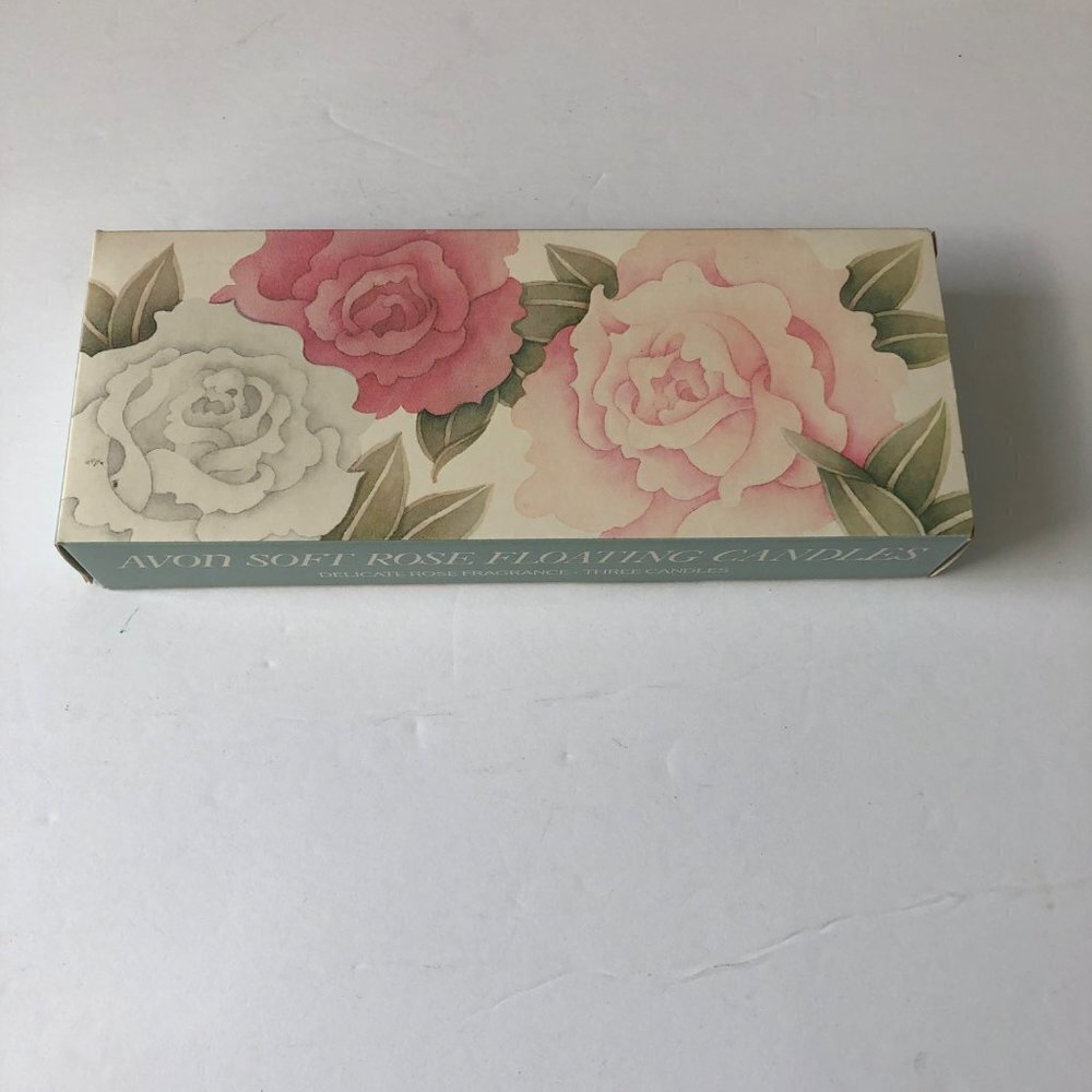 VINTAGE Avon Soft‎ Rose Floating Candles 3 Pc Set Fragrance New In Box Red Pink - Picture 5 of 7